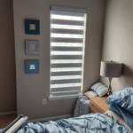 layers shades in a bedroom